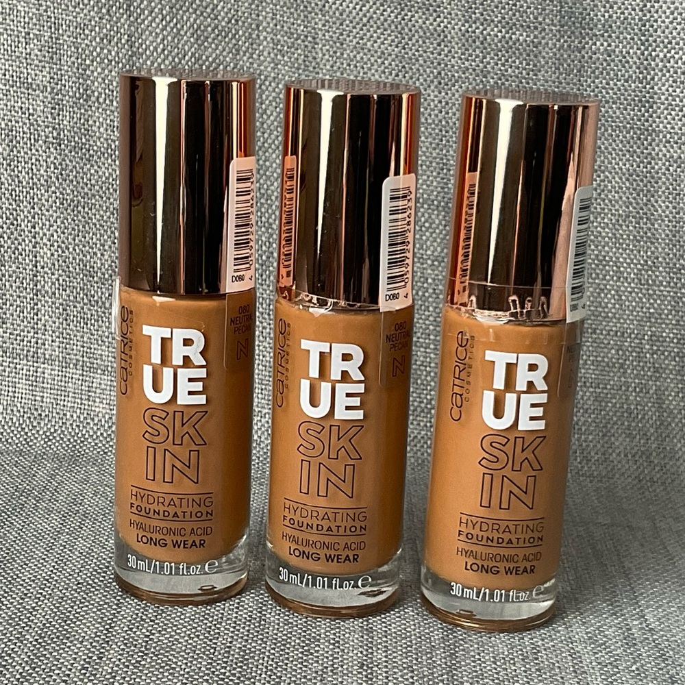 Catrice True Skin Hydrating Foundation 080 Neutral Pecan (3 Pack)
